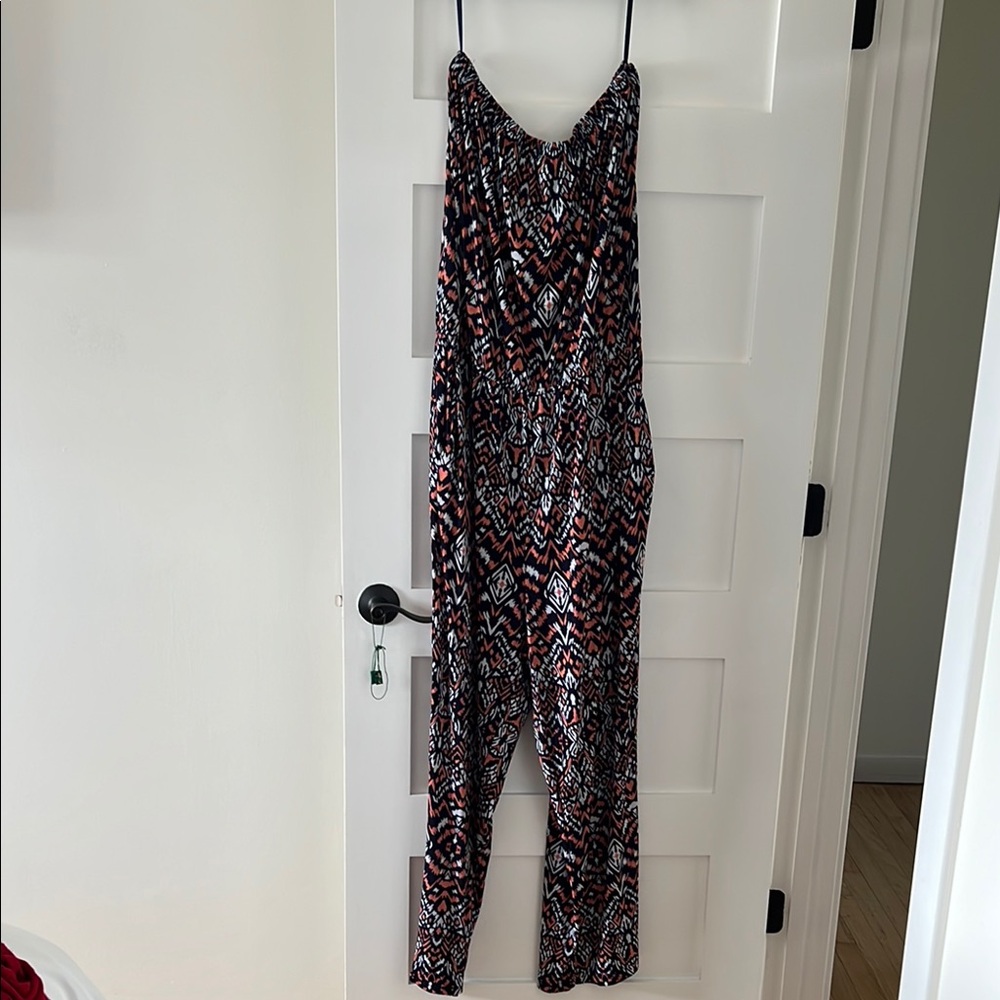 Chic Black and Red Jumpsuit with Spaghetti Straps